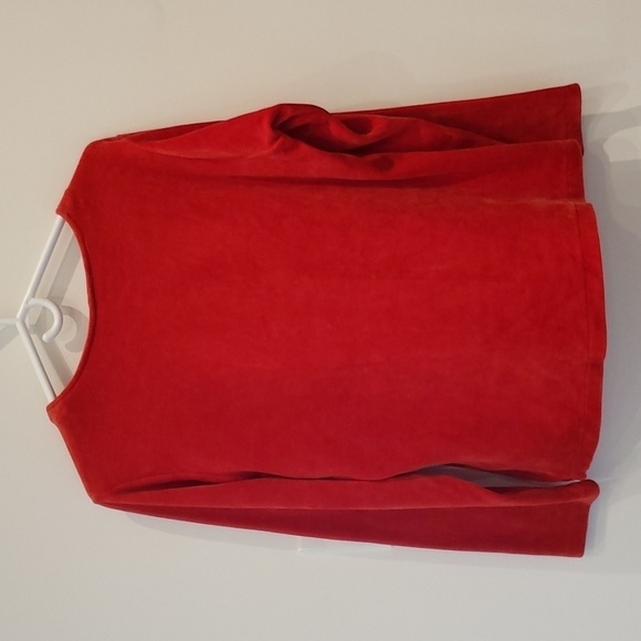 Crazy Horse Top Womens Velvet Red Size Large Long Sleeve - Picture 2 of 13